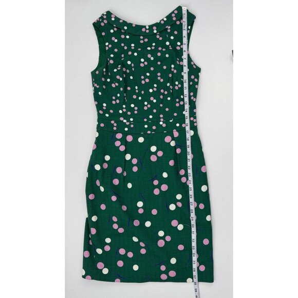 Boden Martha Shift Sleeveless Polka Dot Dress Sap Green Dandelion Size 6 - Picture 15 of 15